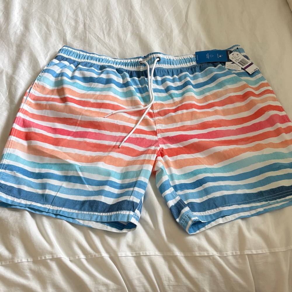 Nautica Multicolor Striped Swim Trunks